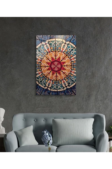 AlpiLeo Allah Lafzı Ve Islami Motif Dini Alp Özel Cam Tablo Ev Ve Ofis Duvar Dekoru - Resim 2