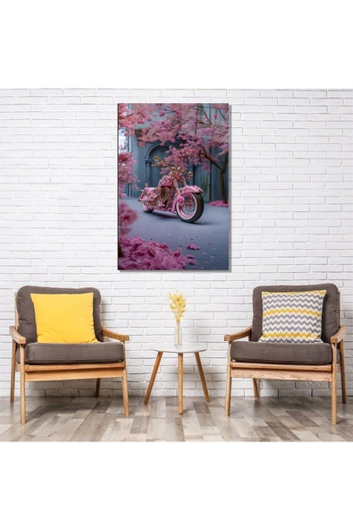 AlpiLeo Bahar Gezintisi Alp Özel Cam Tablo Hediyelik Büyük Tablo Ev Ofis Dekoru - Resim 2