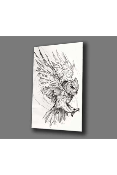 AlpiLeo Göğe Açılan Kanatlar Alp Özel Cam Tablo Hediyelik Büyük Tablo Ev Ofis Dekoru ürün görseli 1