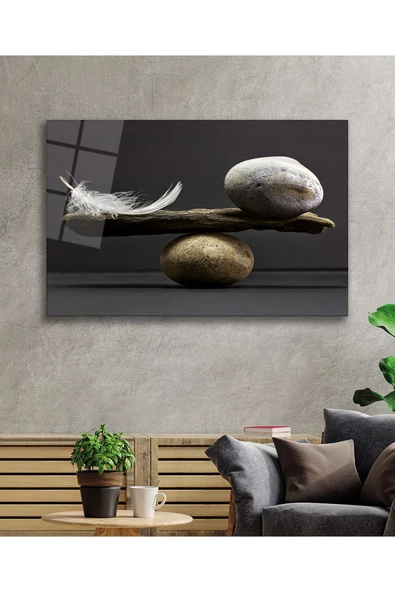 AlpiLeo Denge Tüy Ve Taş Alp Özel Cam Tablo, Uv Baskılı Ve Temperli, Hediyelik - Resim 2