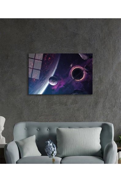AlpiLeo Uzay Evren Alp Özel Cam Tablo, Ev Ve Ofis Duvar Dekoru - Resim 3