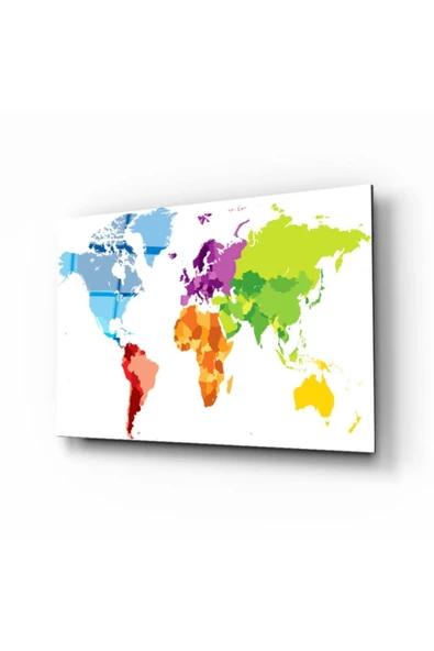 AlpiLeo Dünya Haritası 40 Alp Özel Cam Tablo ürün görseli 1