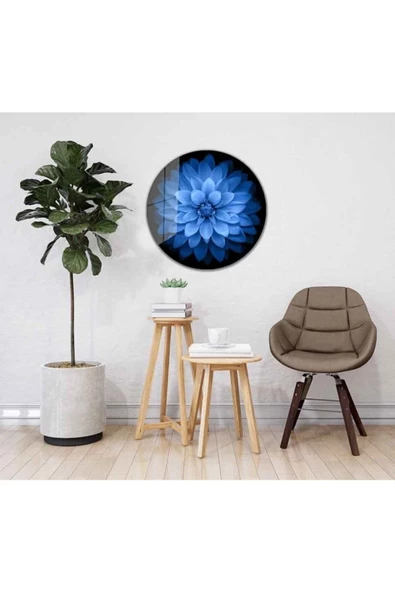 AlpiLeo Çiçek Yuvarlak Alp Özel Cam Tablo 4mm Dayanıklı Temperli Cam - Resim 2