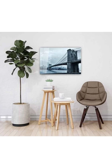 AlpiLeo Köprü Manzara Alp Özel Cam Tablo 4mm Dayanıklı Temperli Cam - Resim 2