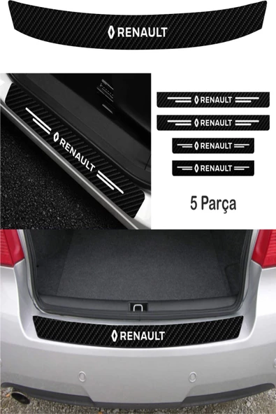 Renault Megane Bağaj ve Kapı Eşiği Karbon Sticker (SET)