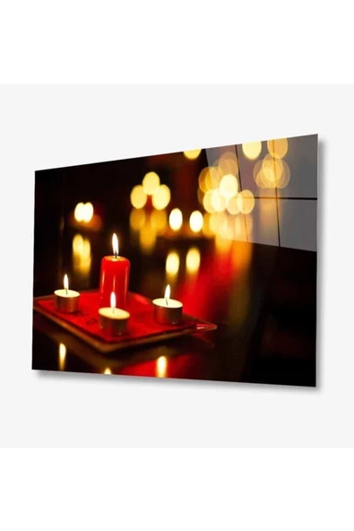 AlpiLeo Mum Kandil Alp Özel Cam Tablo 4mm Dayanıklı Temperli Cam ürün görseli 1