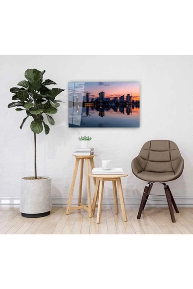 AlpiLeo Şehir Manzarası Alp Özel Cam Tablo 4mm Dayanıklı Temperli Cam - Resim 2