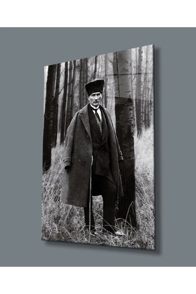 AlpiLeo Atatürk Portresi Uv Baskılı Alp Özel Cam Tablo, Ev Ve Ofis Duvar Dekoru Hediyelik ürün görseli 1