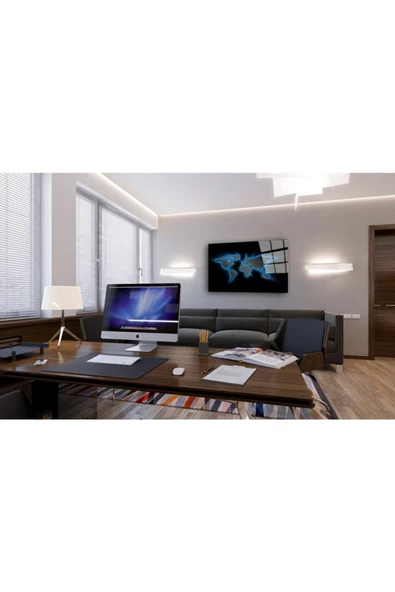 AlpiLeo Dünya Haritası 37 Alp Özel Cam Tablo - Resim 3