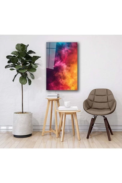 AlpiLeo Kozmik Renk Sinfonisi Alp Özel Cam Tablo Hediyelik Büyük Tablo Ev Ofis Dekoru - Resim 4