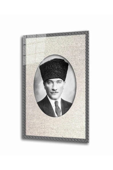 AlpiLeo Siyah Atatürk Cam Dayanıklı Temperli Cam Tablo 4 mm ürün görseli 1