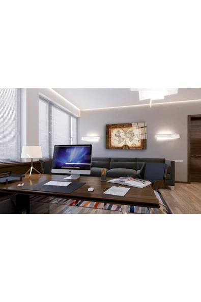 AlpiLeo Dünya Haritası 64 Alp Özel Cam Tablo - Resim 3