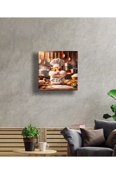 AlpiLeo Minik Şefin Lezzet Atölyesi Alp Özel Cam Tablo Hediyelik Büyük Tablo Ev Ofis Dekoru ürün görseli 1