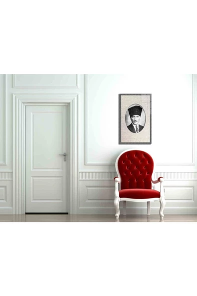 AlpiLeo Siyah Atatürk Cam Dayanıklı Temperli Cam Tablo 4 mm - Resim 2