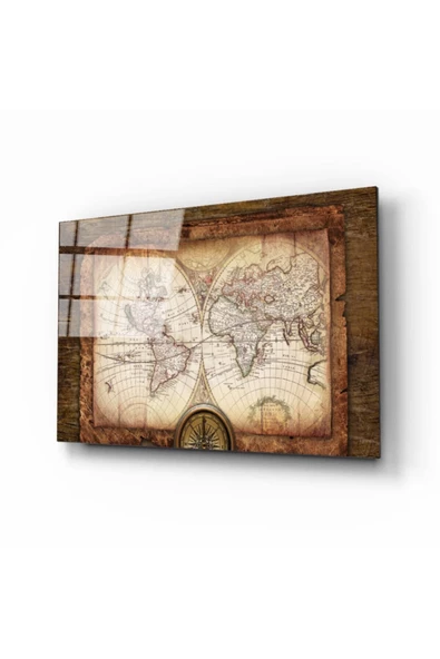 AlpiLeo Dünya Haritası 64 Alp Özel Cam Tablo ürün görseli 1