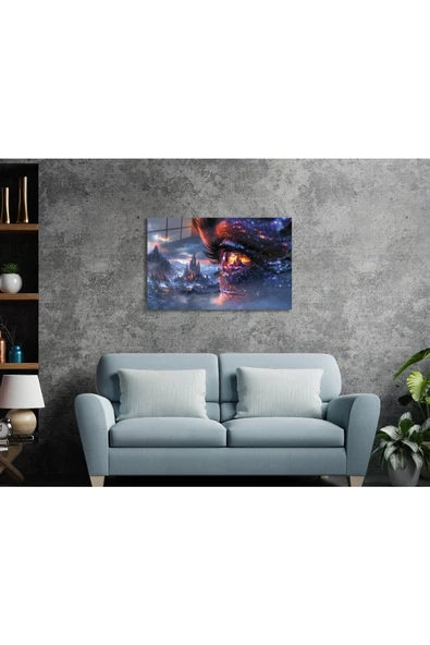 AlpiLeo Kozmik Vizyon Alp Özel Cam Tablo Hediyelik Büyük Tablo Ev Ofis Dekoru - Resim 3