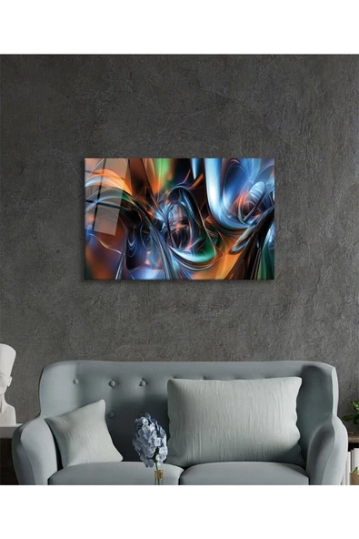 AlpiLeo Renkli Soyut Alp Özel Cam Tablo, Ev Ve Ofis Duvar Dekoru - Resim 3