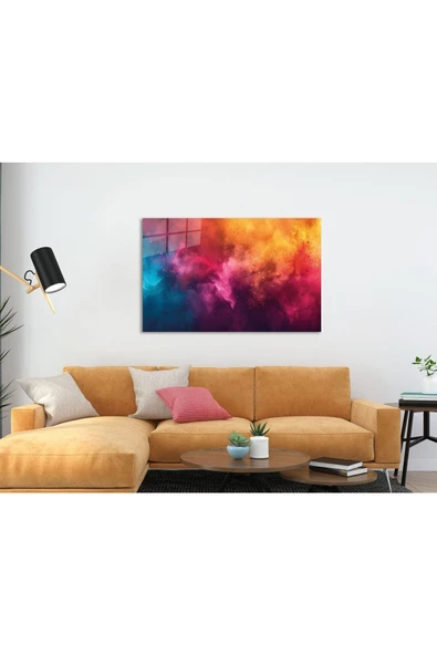 AlpiLeo Kozmik Renk Paleti Alp Özel Cam Tablo Hediyelik Büyük Tablo Ev Ofis Dekoru ürün görseli 1