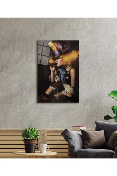 AlpiLeo Kadın Joker Tablo Alp Özel Cam Tablo, Ev Ve Ofis Duvar Dekoru - Resim 2