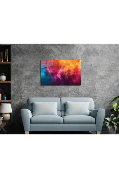 AlpiLeo Kozmik Renk Paleti Alp Özel Cam Tablo Hediyelik Büyük Tablo Ev Ofis Dekoru - Resim 2