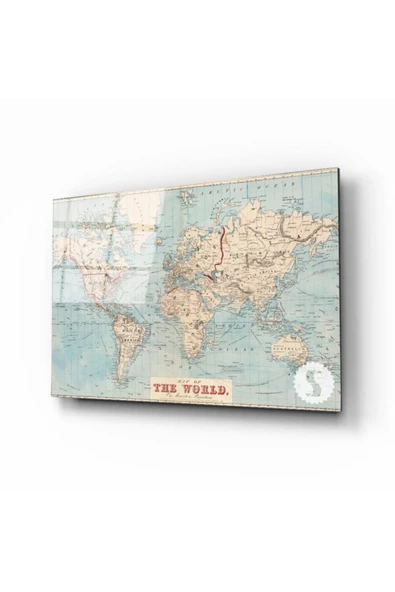 AlpiLeo Dünya Haritası 29 Alp Özel Cam Tablo ürün görseli 1