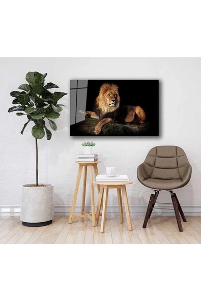 AlpiLeo Aslan Hayvan Alp Özel Cam Tablo 4mm Dayanıklı Temperli Cam - Resim 2