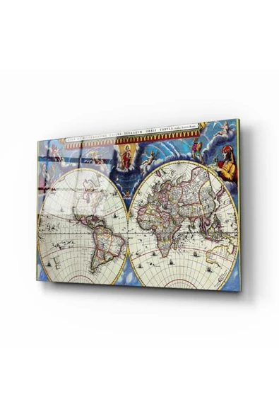 AlpiLeo Dünya Haritası 62 Alp Özel Cam Tablo ürün görseli 1