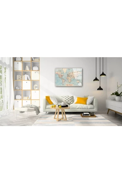 AlpiLeo Dünya Haritası 29 Alp Özel Cam Tablo - Resim 2