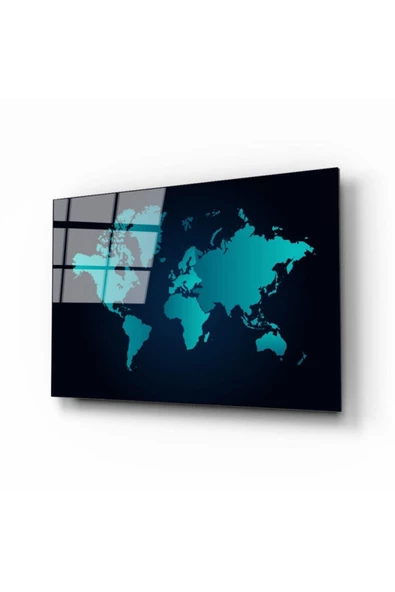 AlpiLeo Dünya Haritası 94 Alp Özel Cam Tablo ürün görseli 1