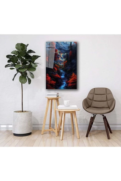 AlpiLeo Alevler Arasında Saklı Vadi Alp Özel Cam Tablo Hediyelik Tablo - Resim 4