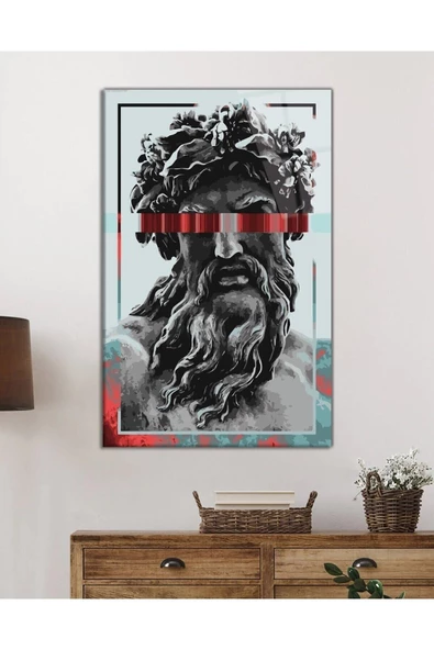 AlpiLeo Heykel Zeus Alp Özel Cam Tablo, Ev Ve Ofis Duvar Dekoru - Resim 2