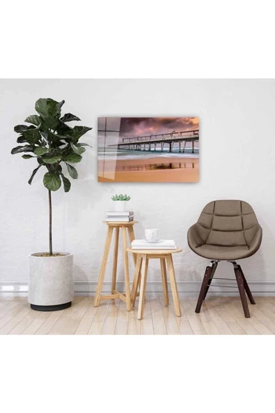 AlpiLeo Köprü Manzara Alp Özel Cam Tablo 4mm Dayanıklı Temperli Cam - Resim 2