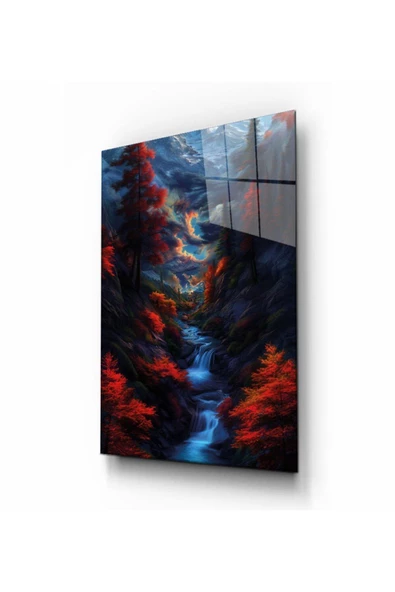 AlpiLeo Alevler Arasında Saklı Vadi Alp Özel Cam Tablo Hediyelik Tablo - Resim 3