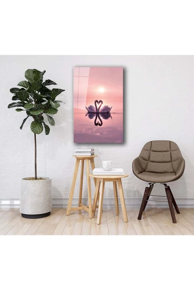 AlpiLeo Aşkın Sükuneti Alp Özel Cam Tablo Hediyelik Büyük Tablo Ev Ofis Dekoru - Resim 2