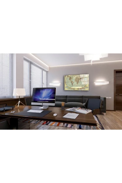 AlpiLeo Dünya Haritası 16 Alp Özel Cam Tablo - Resim 3