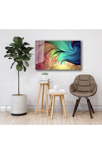 AlpiLeo Renkli Soyut Alp Özel Cam Tablo Ev Ve Ofis Duvar Dekoru Hediyelik Büyük Tablo - Resim 2