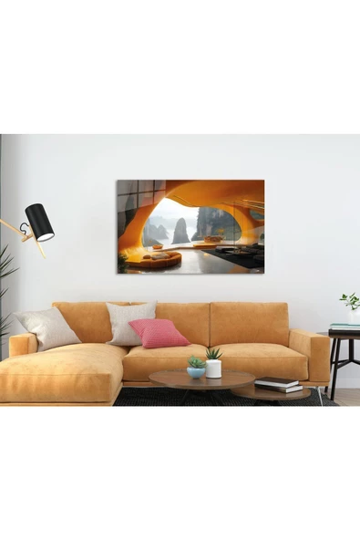AlpiLeo Sonsuzluk Penceresi Alp Özel Cam Tablo Hediyelik Büyük Tablo Ev Ofis Dekoru - Resim 2