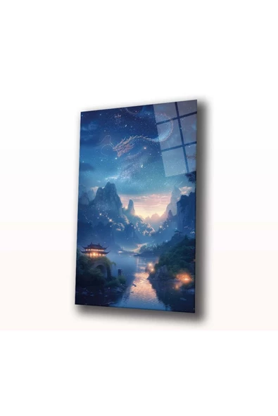 AlpiLeo Geceye Sessiz Çığlık Alp Özel Cam Tablo Hediyelik Büyük Tablo Ev Ofis Dekoru - Resim 2