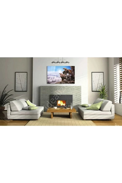 AlpiLeo Kartal Hayvan Alp Özel Cam Tablo 4mm Dayanıklı Temperli Cam - Resim 2