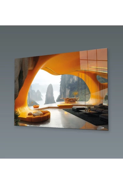 AlpiLeo Sonsuzluk Penceresi Alp Özel Cam Tablo Hediyelik Büyük Tablo Ev Ofis Dekoru - Resim 4