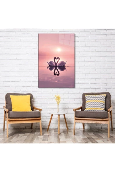 AlpiLeo Aşkın Sükuneti Alp Özel Cam Tablo Hediyelik Büyük Tablo Ev Ofis Dekoru - Resim 4