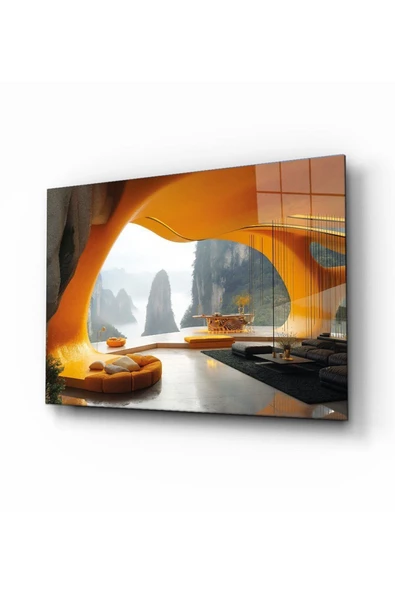 AlpiLeo Sonsuzluk Penceresi Alp Özel Cam Tablo Hediyelik Büyük Tablo Ev Ofis Dekoru ürün görseli 1