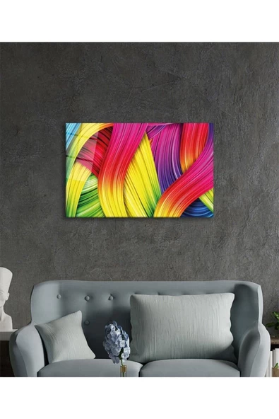 AlpiLeo Renkli Soyut Alp Özel Cam Tablo, Ev Ve Ofis Duvar Dekoru - Resim 3