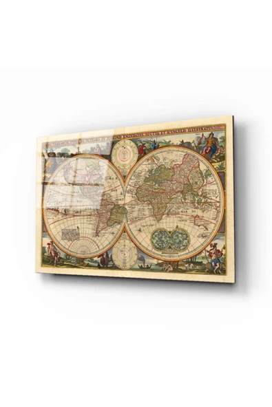 AlpiLeo Dünya Haritası 7 Alp Özel Cam Tablo ürün görseli 1