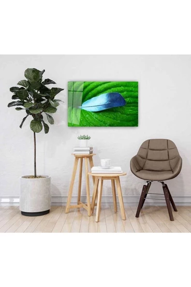 AlpiLeo Mavi Tüy Alp Özel Cam Tablo 4mm Dayanıklı Temperli Cam - Resim 2