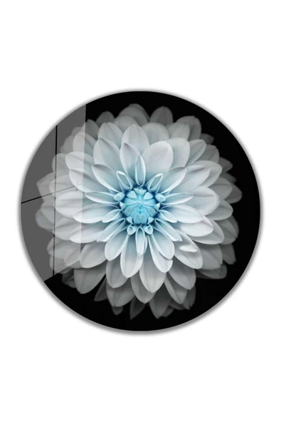 AlpiLeo Çiçek Yuvarlak Alp Özel Cam Tablo 4mm Dayanıklı Temperli Cam ürün görseli 1