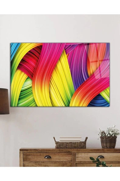 AlpiLeo Renkli Soyut Alp Özel Cam Tablo, Ev Ve Ofis Duvar Dekoru - Resim 2