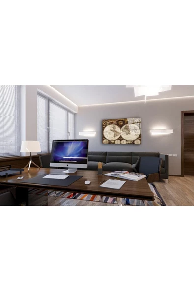 AlpiLeo Dünya Haritası 53 Alp Özel Cam Tablo - Resim 3