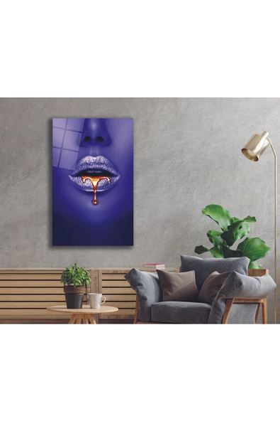 AlpiLeo Kadın Mor Renk Dikey Alp Özel Cam Tablo - Resim 2