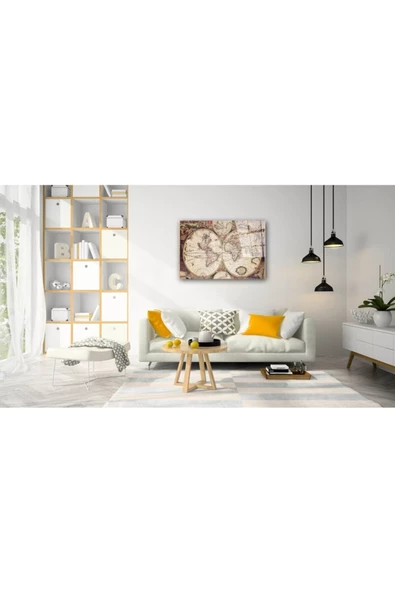 AlpiLeo Dünya Haritası 82 Alp Özel Cam Tablo - Resim 2